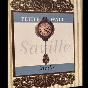 NEW TIMEWORKS BRASS WALL CLOCK W/ PENDULUM PETITE SERIES SAVILLE, battery